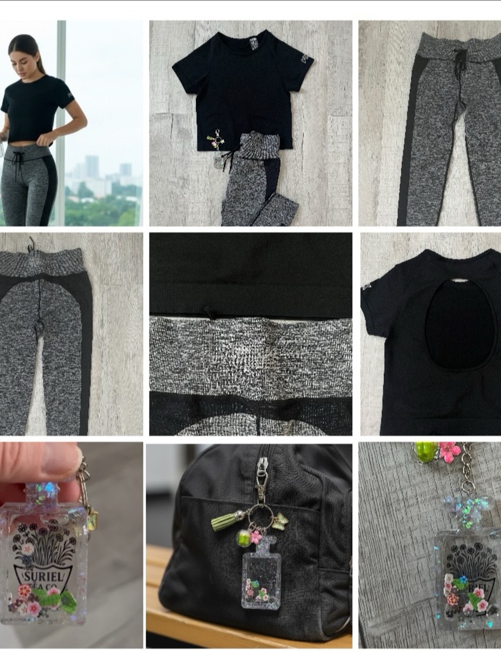 Boutique Activewear Set + Handmade Bag Charm